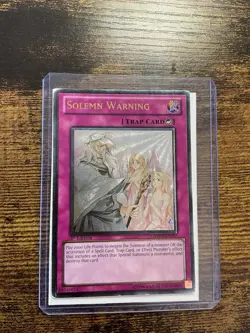 Yu-Gi-Oh Duelist Revolution Ultimate Rare 1st Edition Solemn Warning DREV-EN077 - Image 1