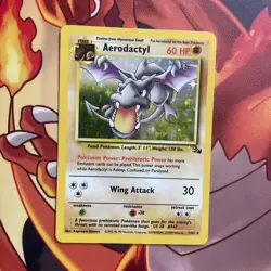 Aerodactyl Fossil Set Holo 1/62 Rare Pokemon Card WOTC 1999 Vintage TCG IR AR - Image 1