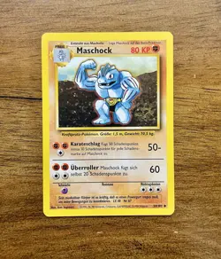 Pokemon Maschock Machoke Card 34/102 German Base Set Vintage - Image 1