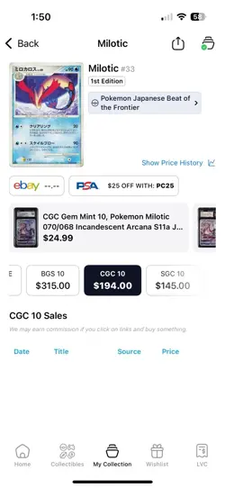 MILOTIC 033/100 PSA 10 POKEMON BEAT OF THE FRONTIER 2009 JAPANESE 1ST EDITION  - Image 3