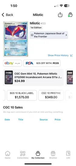 MILOTIC 033/100 PSA 10 POKEMON BEAT OF THE FRONTIER 2009 JAPANESE 1ST EDITION  - Image 4
