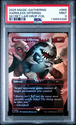 2025 MTG SECRET LAIR DROP FOIL #868 HARMLESS OFFERING PSA 9 - Image 1