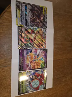 Lot Of Jumbo Pokemon Cards Alakazam V, Orbeetle V, Meowth VMAX, Umbreon & Dakrai - Image 1
