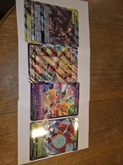 Lot Of Jumbo Pokemon Cards Alakazam V, Orbeetle V, Meowth VMAX, Umbreon & Dakrai - Image 2