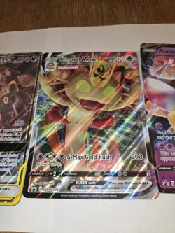 Lot Of Jumbo Pokemon Cards Alakazam V, Orbeetle V, Meowth VMAX, Umbreon & Dakrai - Image 4