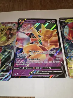 Lot Of Jumbo Pokemon Cards Alakazam V, Orbeetle V, Meowth VMAX, Umbreon & Dakrai - Image 5