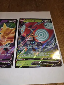 Lot Of Jumbo Pokemon Cards Alakazam V, Orbeetle V, Meowth VMAX, Umbreon & Dakrai - Image 6