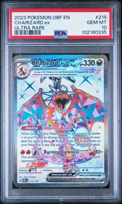 PSA 10 CHARIZARD EX 215 OBSIDIAN FLAMES ULTRA RARE POKEMON GEM MINT - Image 1