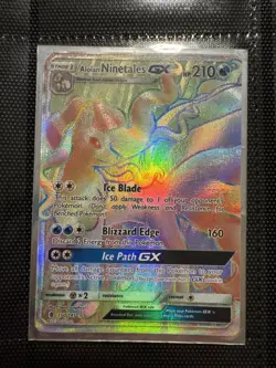 Pokemon Alolan Ninetales GX 150/145 Guardians Rising Holo Card Secret Rare - Image 1