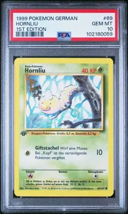PSA 10 HORNLIU WEEDLE 69 BASE SET GERMAN 1ST EDITION POKEMON GEM MINT - Image 1