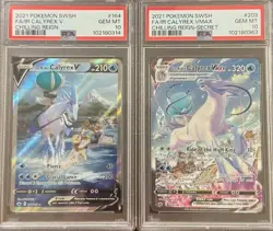 PSA 10 ICE RIDER CALYREX V 164 CALYREX VMAX 203 CHILLING REIGN ALT ART POKEMON - Image 1