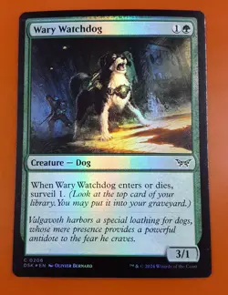 1x Wary Watchdog | FOIL | Duskmourn: House of Horror | MTG Magic Cards - Image 1