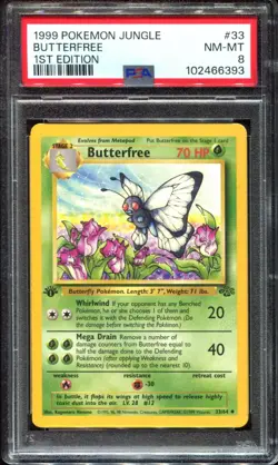 Butterfree 33/64 1st Edition PSA 8 Jungle Set Pokemon Card - Image 1