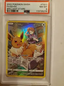 2022 Pokemon SWSH FA/EEVEE Brilliant Stars # TG11 PSA 8 NM-MT - Image 1