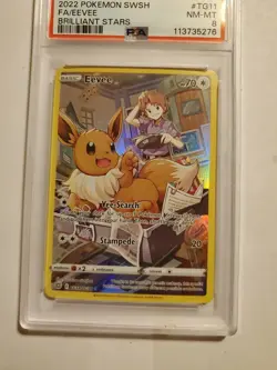 2022 Pokemon SWSH FA/EEVEE Brilliant Stars # TG11 PSA 8 NM-MT - Image 2