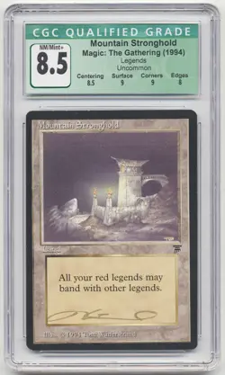Graded Miscut Gold Signed Mountain Stronghold CGC 8.5 Artist Tom Wanerstrand MTG - Image 1