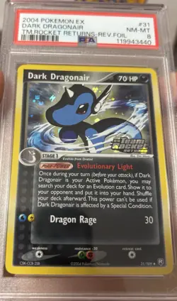 PSA 8 Dark Dragonair 31/109 EX Team Rocket Returns Reverse Holo Pokemon 2004 - Image 3