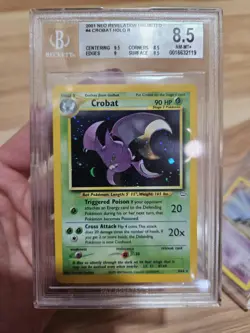 Pokemon Crobat 04/64 Neo Revelation DOUBLE HOLO BGS 8.5 NEAR MINT Unlimited - Image 1