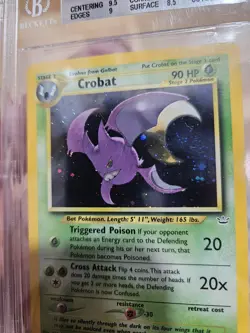Pokemon Crobat 04/64 Neo Revelation DOUBLE HOLO BGS 8.5 NEAR MINT Unlimited - Image 2