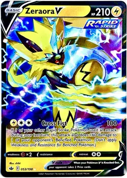 Zeraora V 053/198 ULTRA RARE Pokemon Card TCG 2021 SWSH Chilling Reign NM - Image 1