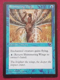 Magic The Gathering TEMPEST SHIMMERING WINGS blue card MTG - Image 1