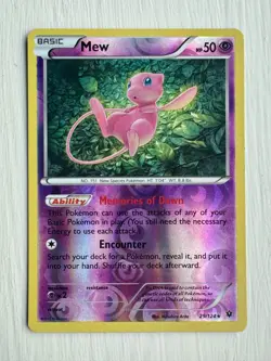 Pokemon Card Mew 29/124 Fates Collide XY Reverse Holo Foil Rare MP 2016 - Image 1