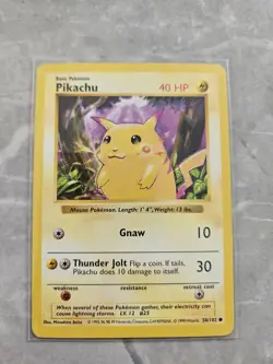 Pokemon Card Pikachu Shadowless Base Set RED CHEEKS 58/102 - Image 1
