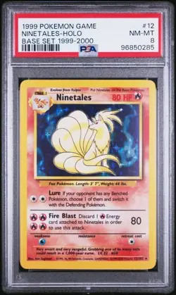 1999 POKEMON BASE SET 12 NINETALES-HOLO BASE SET 1999-2000 PSA 8 Nm-Mt - Image 1