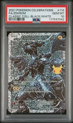 ZEKROM PSA 10 CELEBRATIONS CLASSIC COLLECTION #114 FULL ART 2021 POKEMON - Image 1
