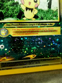 Pokemon  PICHU # 35 Black Star With SWIRL Reverse Holo Promo - Image 3