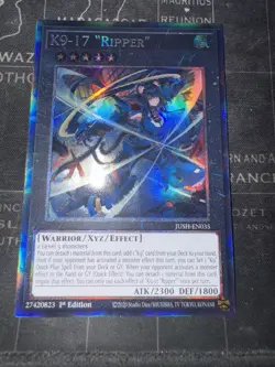 Yugioh K9-17 Ripper Collector's Rare JUSH-EN035 1st Ed  - Image 1