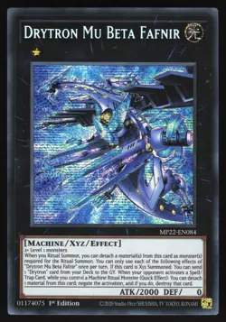 Drytron Mu Beta FafnirÂ - MP22-EN084 - Prismatic Secret Rare - 1st Edition Yugioh - Image 1