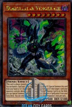 Yugioh ALIN-EN011 Diabellstar Vengeance Quarter Century Secret Rare 1st Ed - Image 1