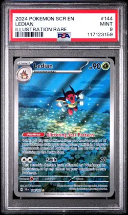2024 POKEMON SCR EN-STELLAR CROWN ILLUSTRATION RARE #144 LEDIAN PSA 9 - Image 3