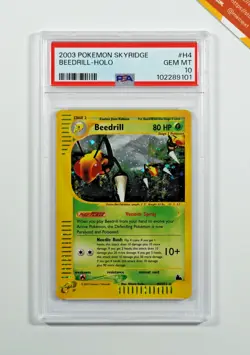 Pokemon PSA 10 Beedrill #H4 Holo Skyridge 2003 English - Image 1
