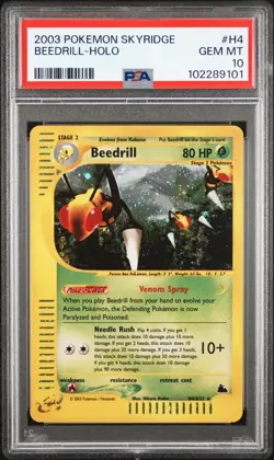 Pokemon PSA 10 Beedrill #H4 Holo Skyridge 2003 English - Image 2
