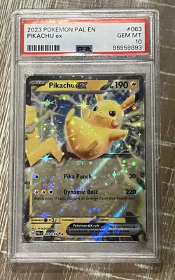 PIKACHU EX #063 PSA 10 â€¢ 2023 Pokemon Paldea Evolved Card GEM MINT - Image 1