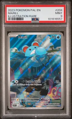 PSA 9 Pokemon TCG 2023 Paldea Evolved #204/193 Marill Illustration Rare Holo - Image 1