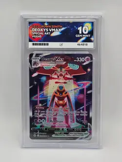 ACE 10 Deoxys VMAX GG45/GG70 Crown Zenith Holo Pokemon Card - Gem Mint - Image 1