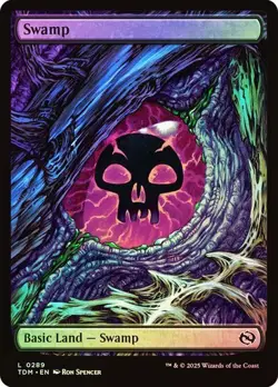 Swamp *Foil* *Full Art Dragon Eye* - 289 - TDM - NM - Magic The Gathering - MTG - Image 1