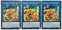 3 x PHRA-EN049 Prank-Kids Meow-Meow-Mu - Super Rare 1st Edition Near Mint YuGiOh - Image 1