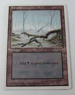 MAGIC THE GATHERING 4th EDITION SWAMP LAND NM ENGLISH MTG - Image 1