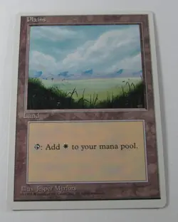 MAGIC THE GATHERING 4th EDITION PLAINS LAND NM ENGLISH MTG - Image 1