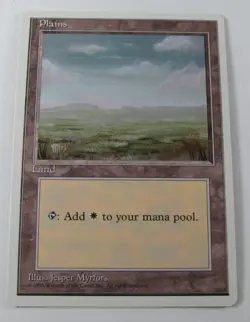 MAGIC THE GATHERING 4th EDITION PLAINS LAND NM ENGLISH MTG - Image 1
