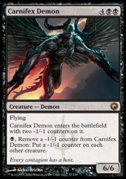 Carnifex Demon -Foil Light Play MTG Scars of Mirrodin - Image 1