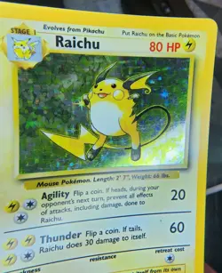 Pokémon TCG Raichu Holo Unlimited Rare Card 14/102 Base Set WOTC MP-LP Condition - Image 5