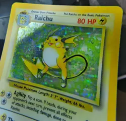 Pokémon TCG Raichu Holo Unlimited Rare Card 14/102 Base Set WOTC MP-LP Condition - Image 7