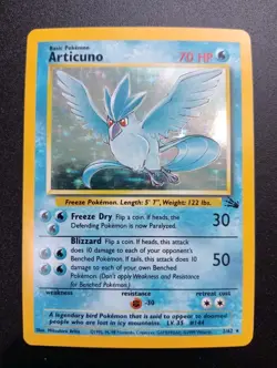 Pokémon TCG Articuno Fossil Holo Card 2/62 Unlimited Rare, LP Condition - Image 7
