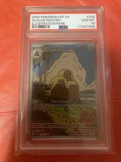 Alolan Dugtrio Holo Card 208/191 Sv08: Surging Sparks (PSA 10) - Image 1