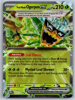 Teal Mask Ogerpon ex - Prismatic Evolutions PRE 012/131 Double Rare Pokemon Card - Image 2